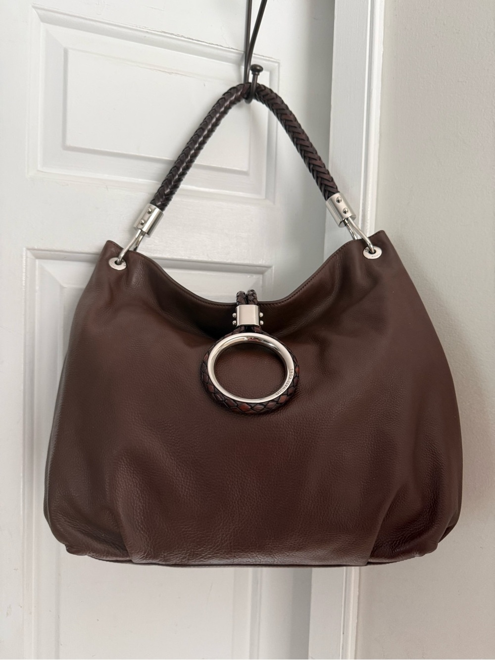 MICHAEL KORS COLLECTION Italy Vintage Brown Leather Hobo RARE Shoulder Bag Purse